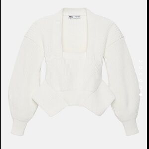 Zara Asymmetric White Sweater - Limited Edition
